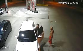 drunk police officer looking for someone to suck him in a gas station