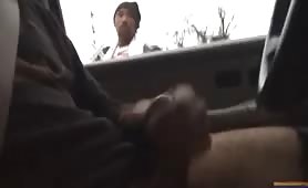 Caught jerking off in the car by a str8 homeless dude