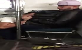 Sucking a straight stranger's cock on a train