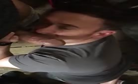 French dude sucking two horny straight security guard
