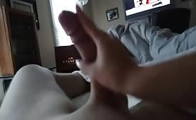 Stroking my cock gently to have a nice orgasm