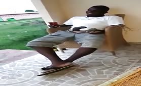 African dude showing off his big black dick
