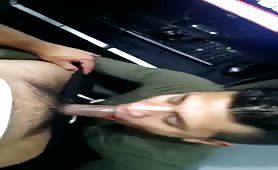 Horny str8 latino gets his cock sucked while watching porn