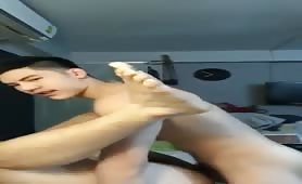 Horny dude being fucked by his asian young trainer
