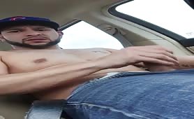 Jerking off in my car at the park