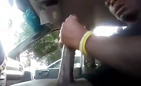 A quick rubbing in the car