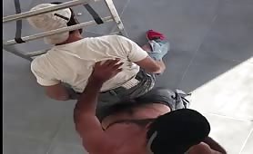 caught  straight construction worker fucking the boss