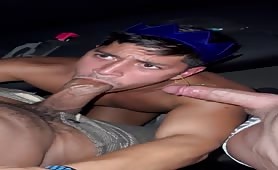 Hot muscular young latino eating two huge bisex tasty cocks