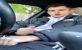 Rubbing my cock in a parking spot