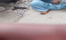 Arab homeless guy masturbating in the street
