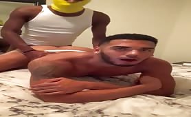 Straight skinny dude pounding a handsome and delicious black ass
