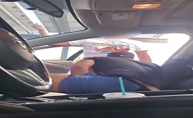 Sucking several guys in a parking space